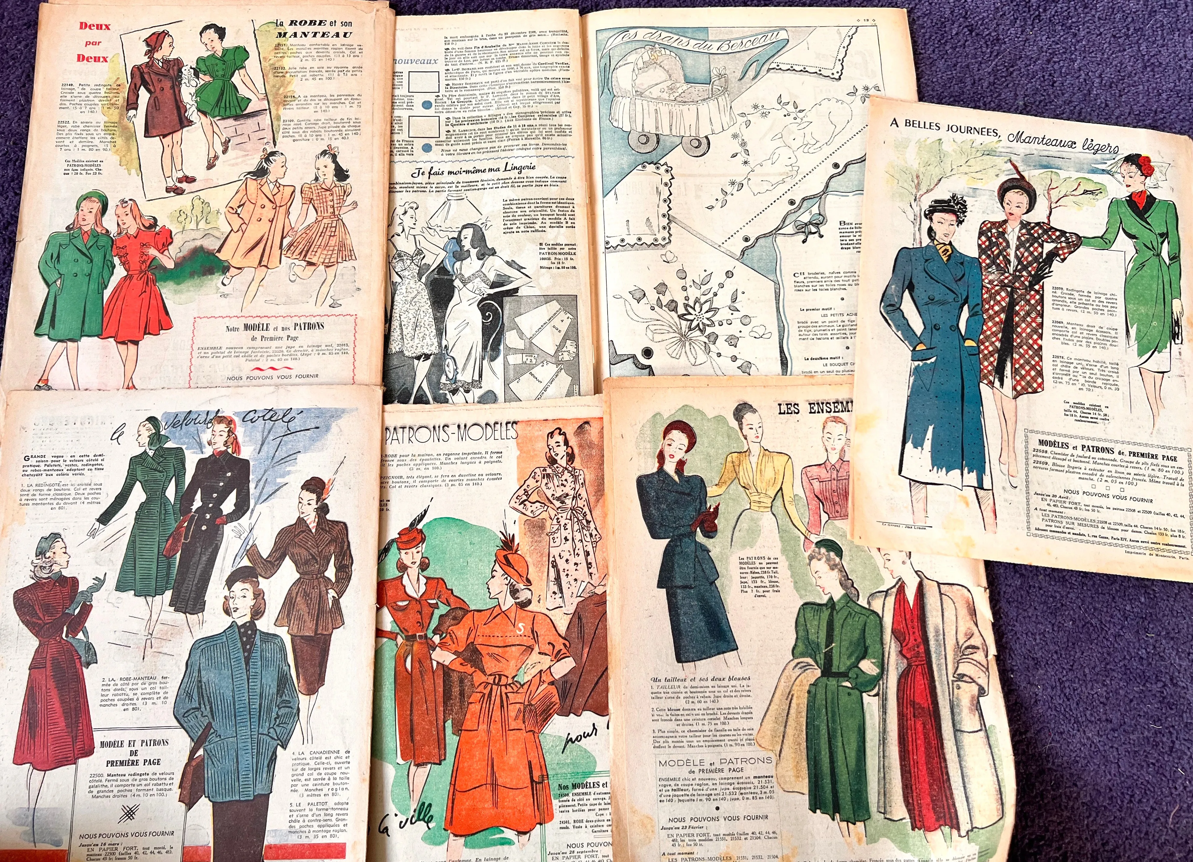 1947 French Le Petit Echo de la Mode -6 Part Copies.