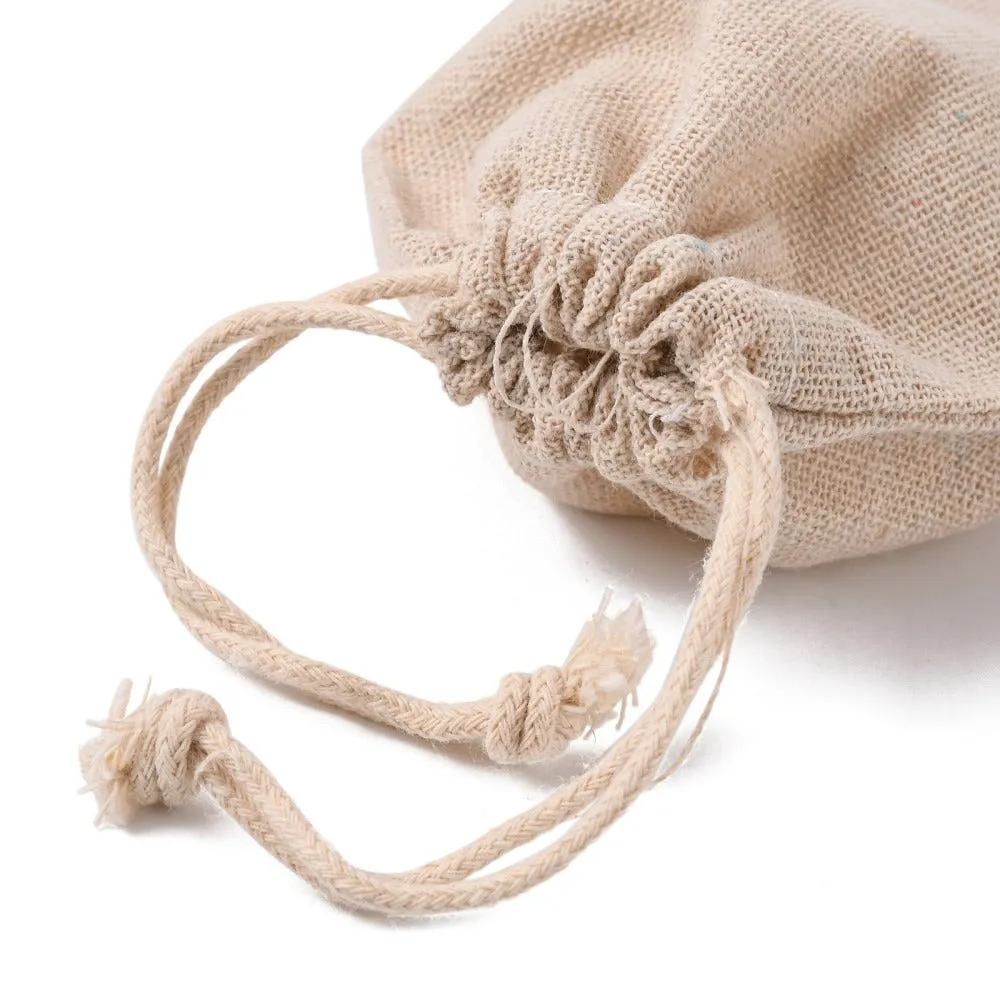 250 pc Cotton Packing Pouches Drawstring Bags, Gift Sachet Bags, Muslin Bag Reusable Tea Bag, Wheat, 11x9.5cm