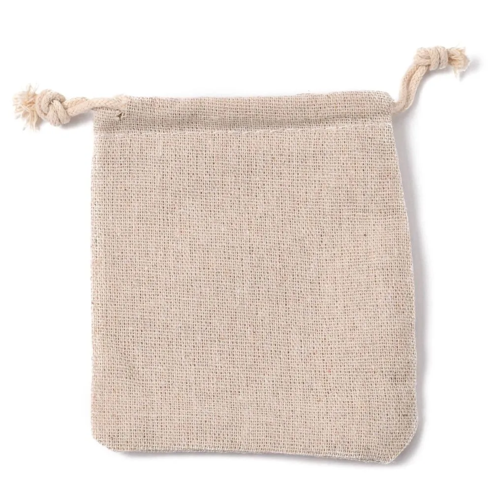 250 pc Cotton Packing Pouches Drawstring Bags, Gift Sachet Bags, Muslin Bag Reusable Tea Bag, Wheat, 11x9.5cm