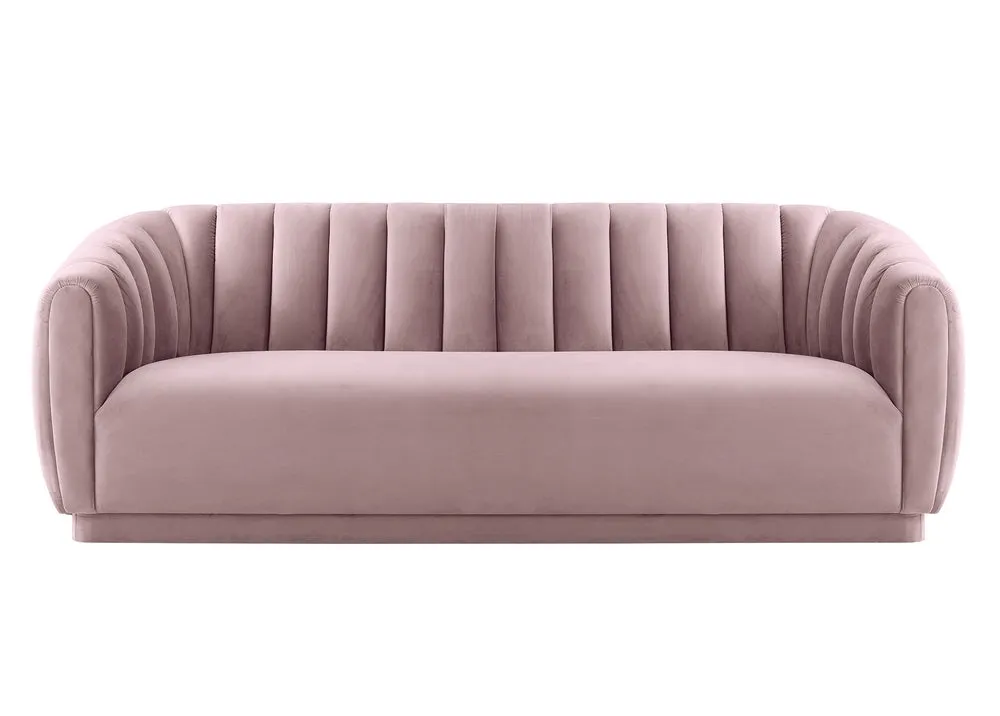 Arno Contemporary Blush Velvet Sofa