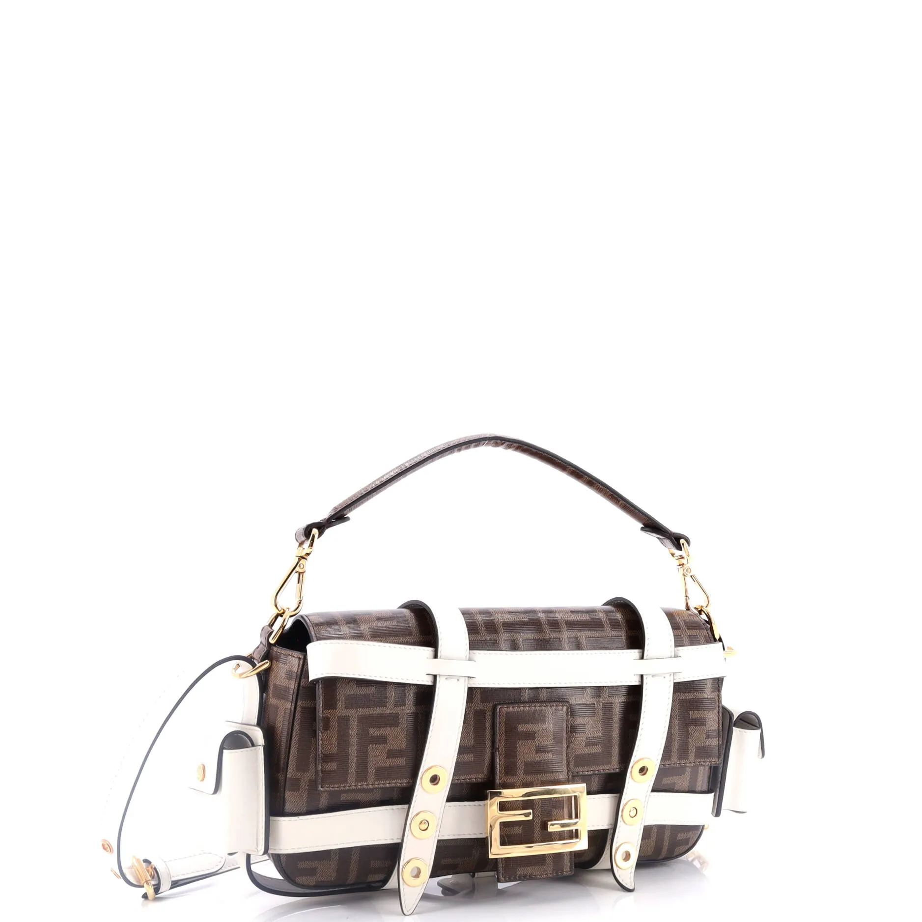 Baguette Cage Bag Zucca Coated Canvas and Leather Medium