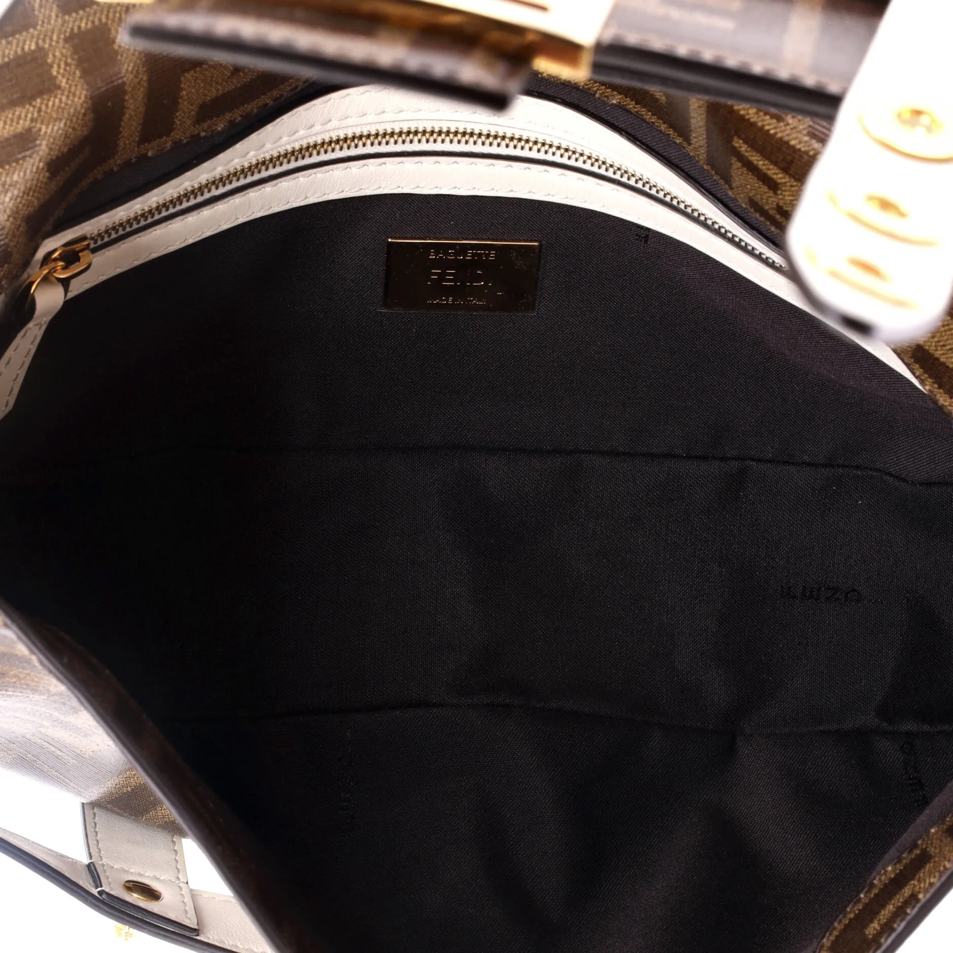 Baguette Cage Bag Zucca Coated Canvas and Leather Medium