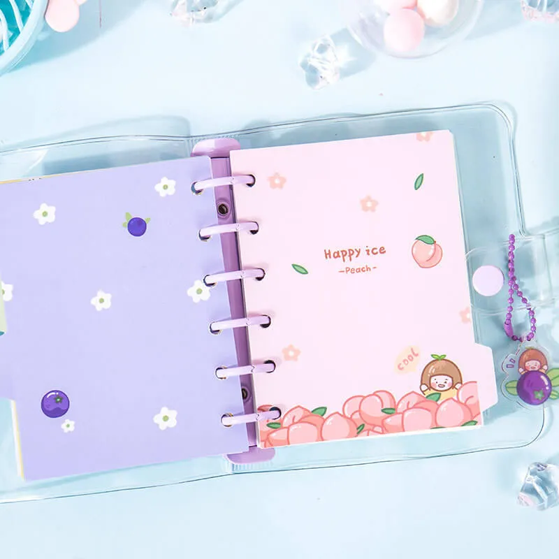 BoBo Tea Cartoon Graphic A6 6 Ring Refilled Binder Planner