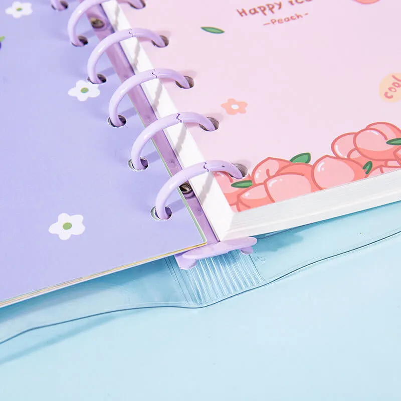 BoBo Tea Cartoon Graphic A6 6 Ring Refilled Binder Planner