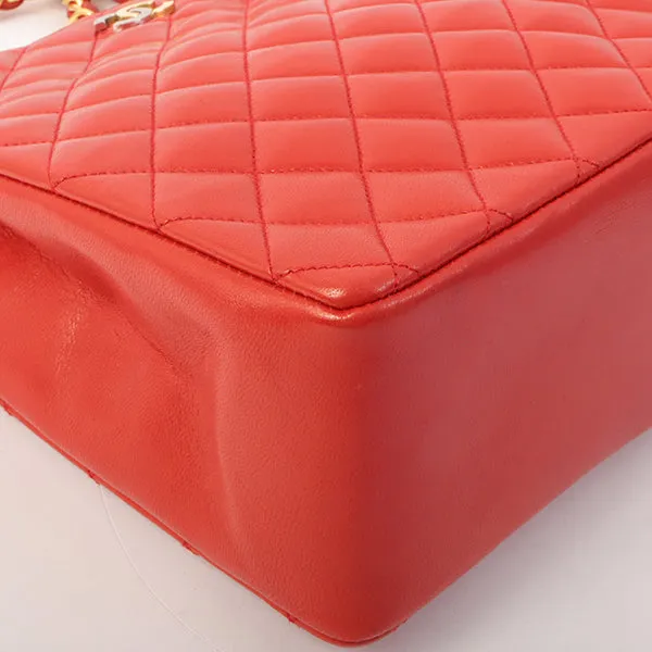Chanel Around 1995 Made Paris Limited Cc Mark Plate 2Way Chain Bag Red