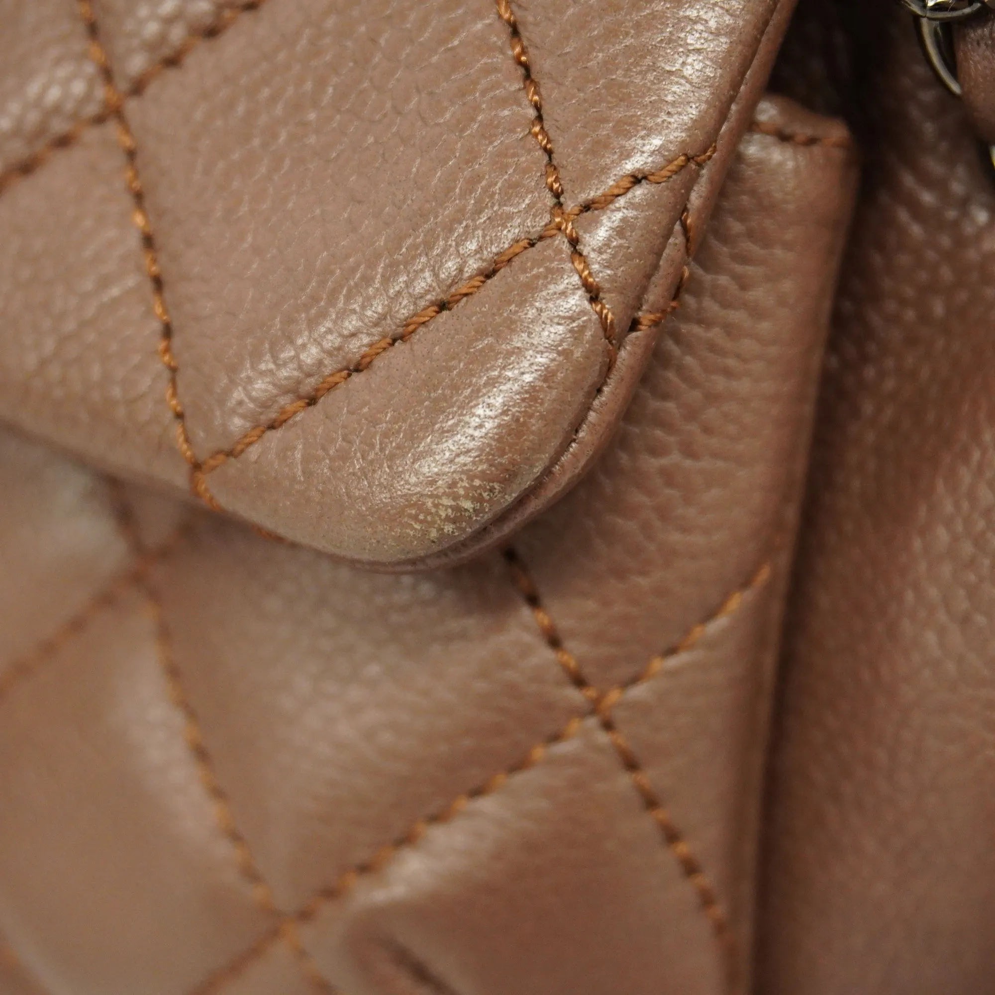 CHANEL   Matelasse 2.55 Chain Shoulder Caviar Leather Shoulder Bag Brown