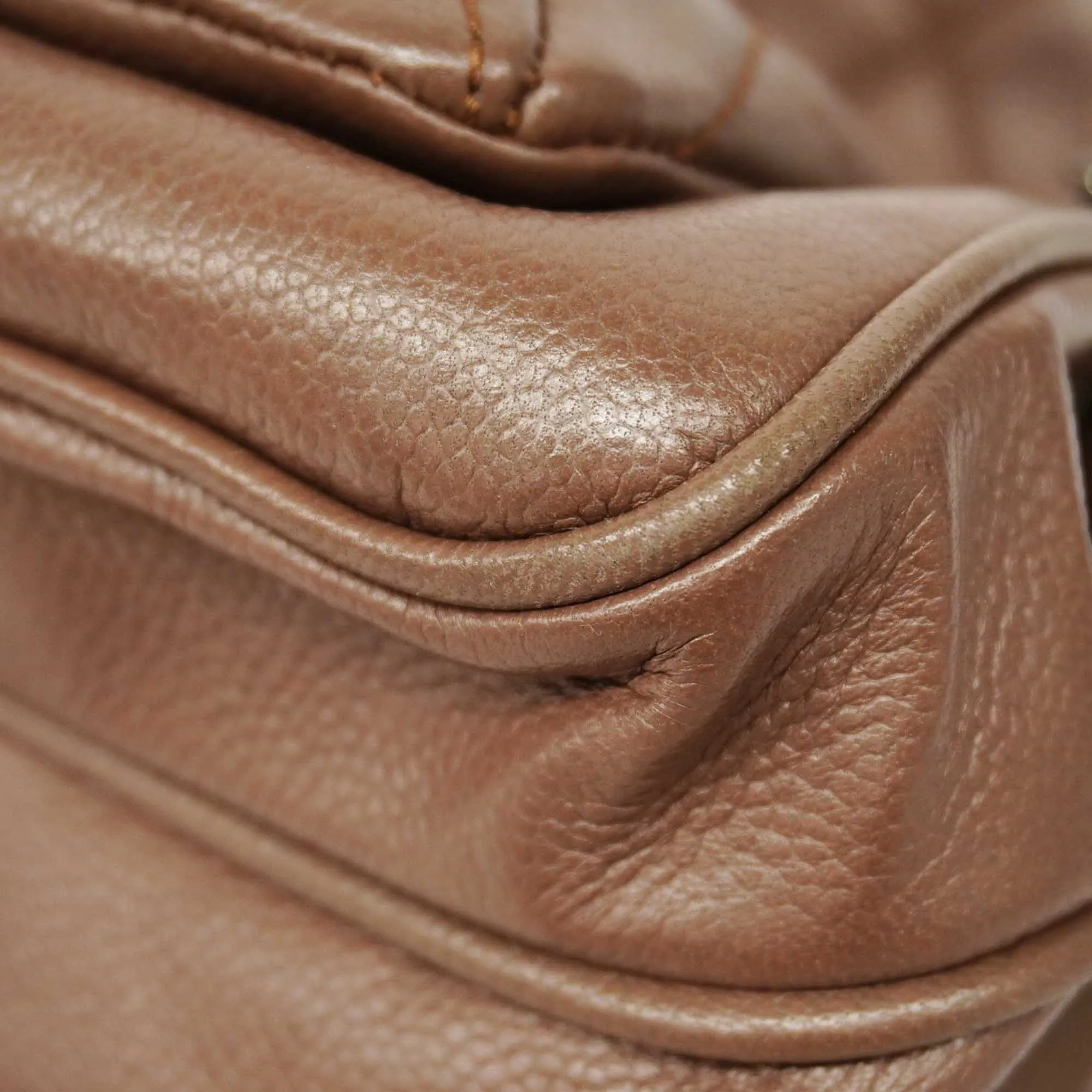 CHANEL   Matelasse 2.55 Chain Shoulder Caviar Leather Shoulder Bag Brown