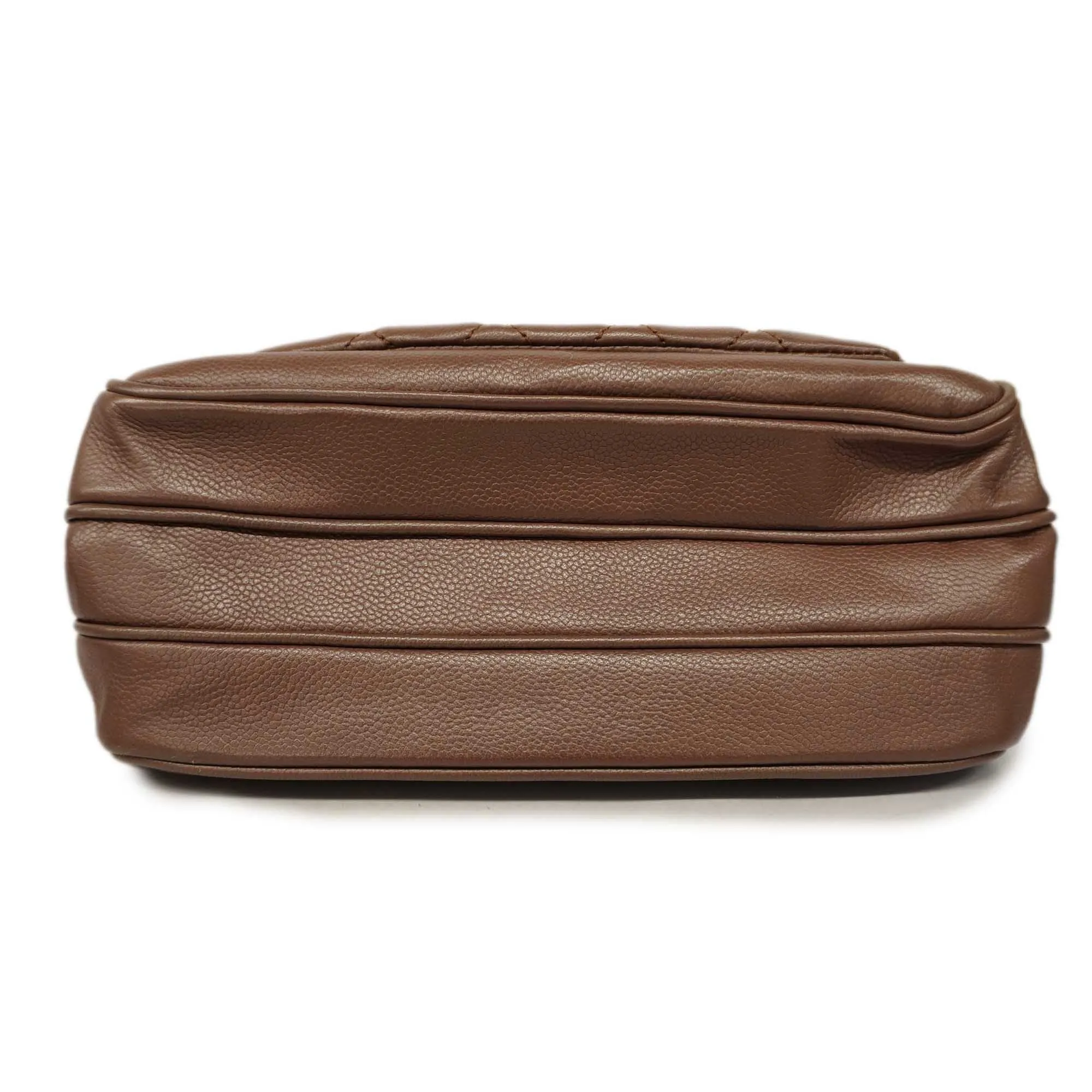 CHANEL   Matelasse 2.55 Chain Shoulder Caviar Leather Shoulder Bag Brown