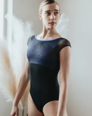 Coastal Bateau Neck Cap Sleeve Leotard