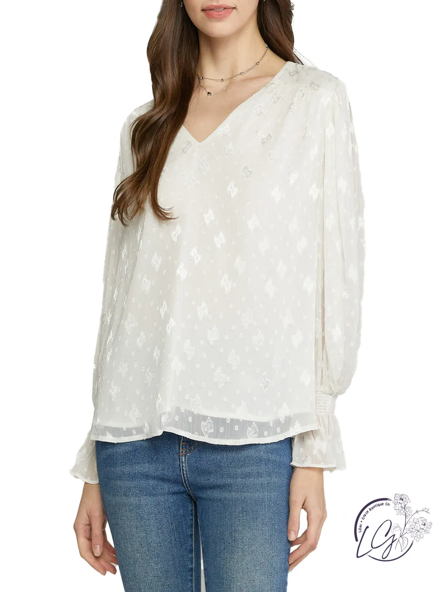 Curvy Flying Above Chiffon Blouse