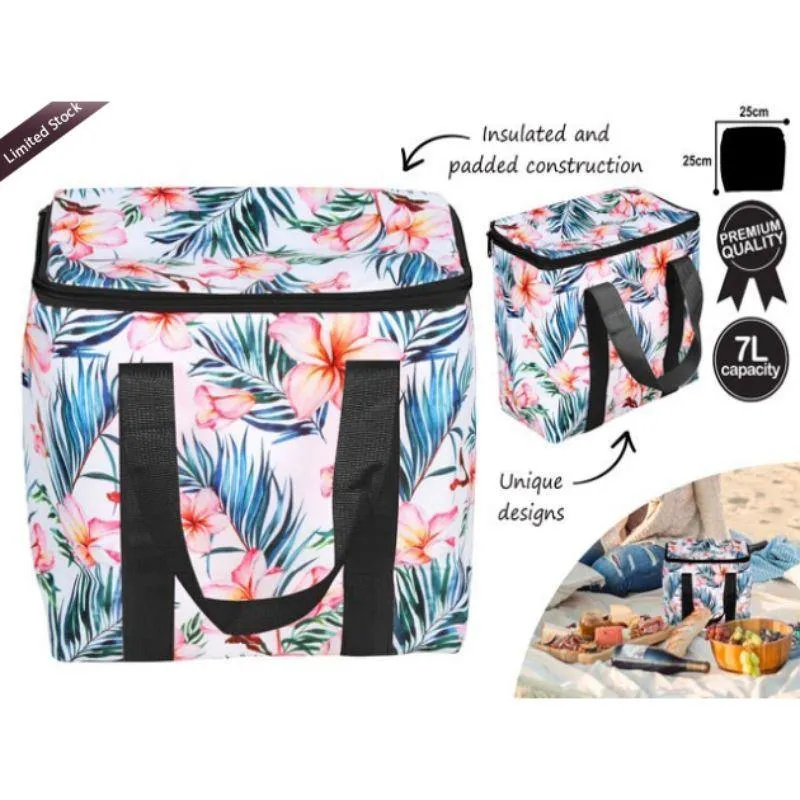 Deluxe Insulated Frangipani Cooler Bag - 25cm x 25cm