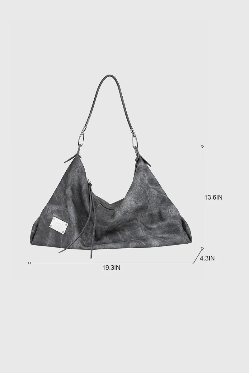Designer Slouchy PU Leather Shoulder Crossbody Bag with Tie-Dye Print