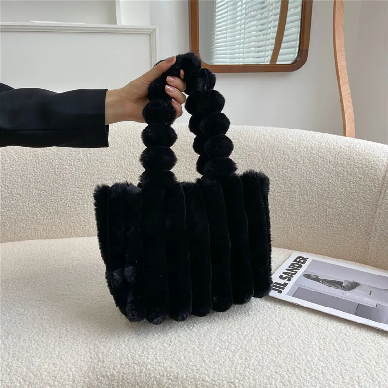 Eco Friendly Faux Fur Shopper Tote Bag-Showtown