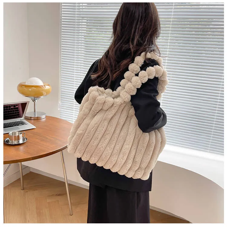 Eco Friendly Faux Fur Shopper Tote Bag-Showtown
