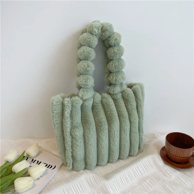 Eco Friendly Faux Fur Shopper Tote Bag-Showtown