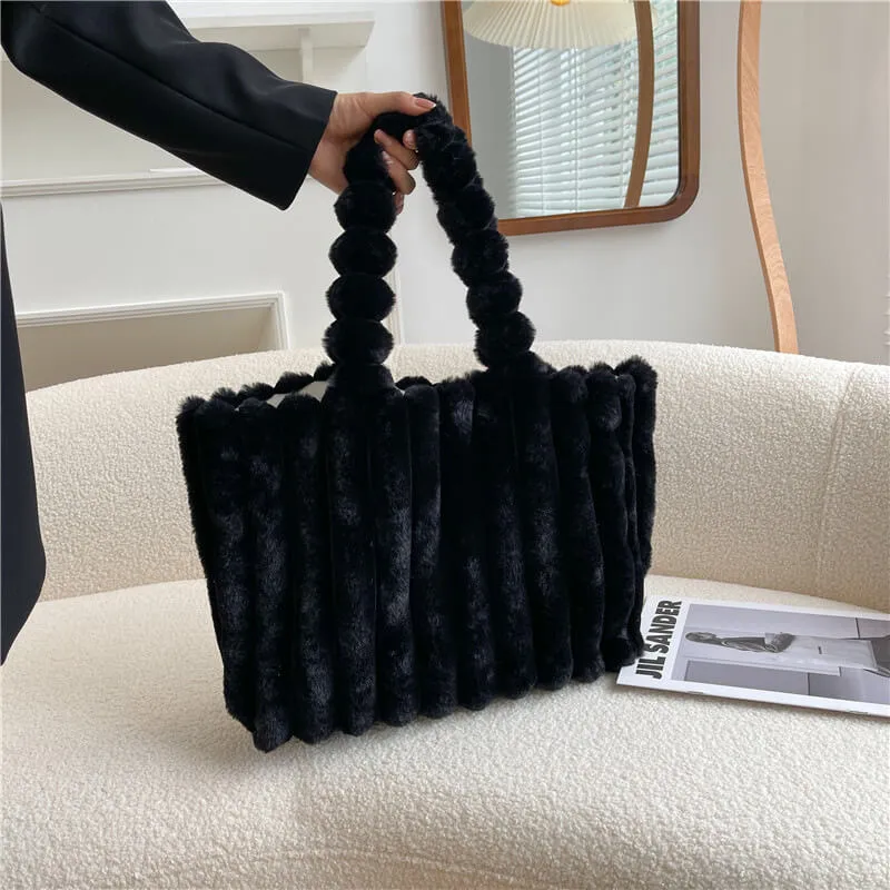 Eco Friendly Faux Fur Shopper Tote Bag-Showtown