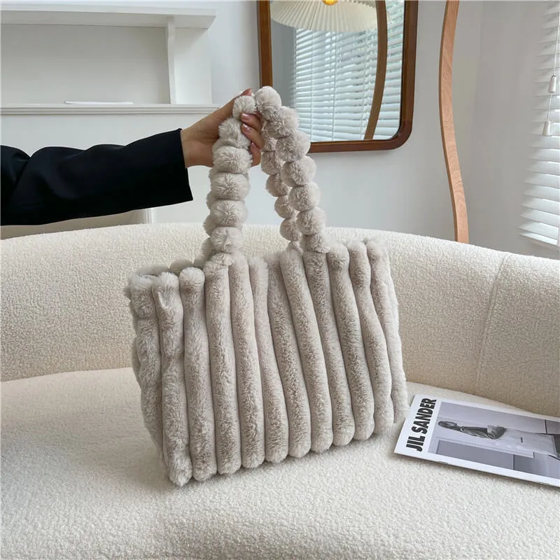 Eco Friendly Faux Fur Shopper Tote Bag-Showtown