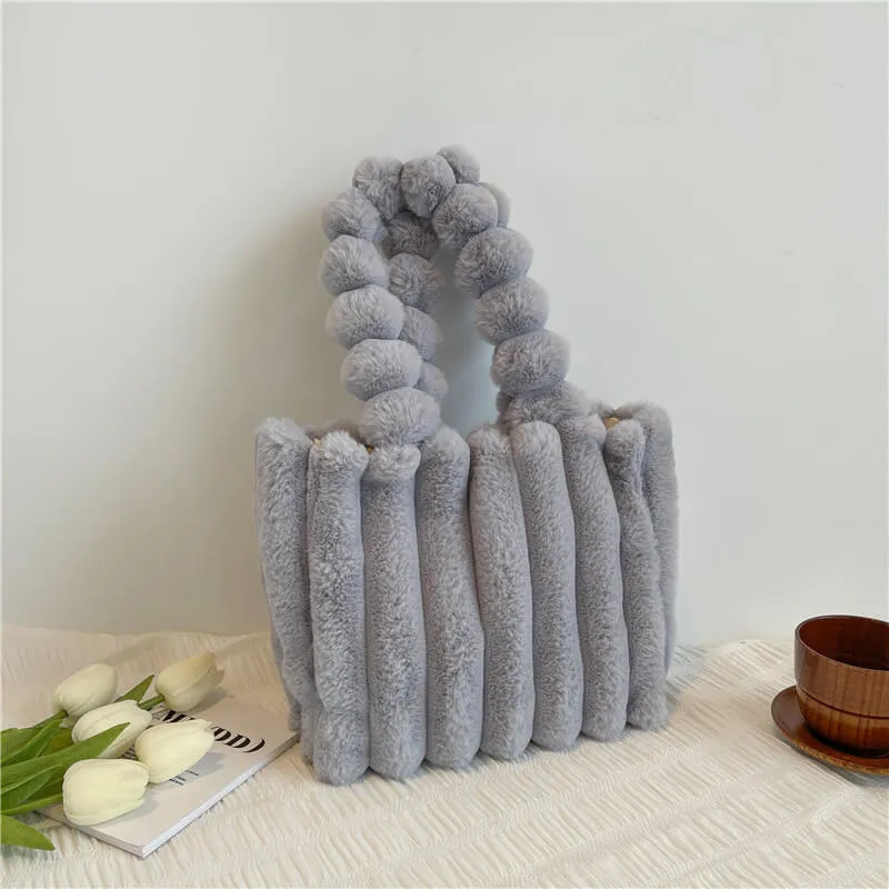 Eco Friendly Faux Fur Shopper Tote Bag-Showtown