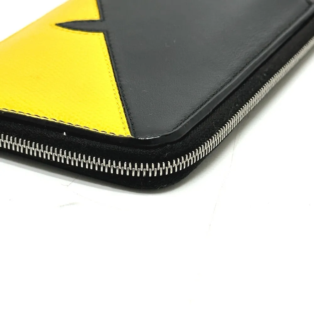 FENDI Coin case 7M0283 leather black Wallet Coin Pocket Card Case Monster Bugs mens Used