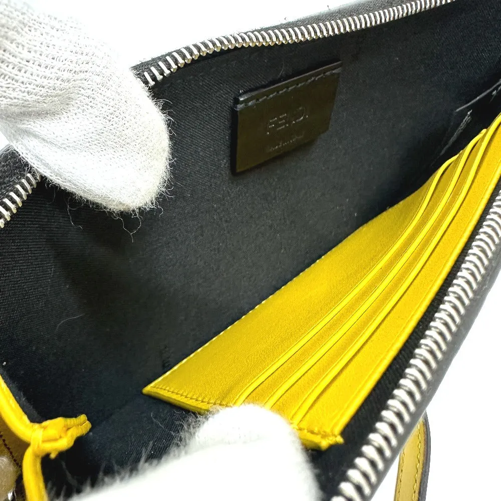 FENDI Coin case 7M0283 leather black Wallet Coin Pocket Card Case Monster Bugs mens Used