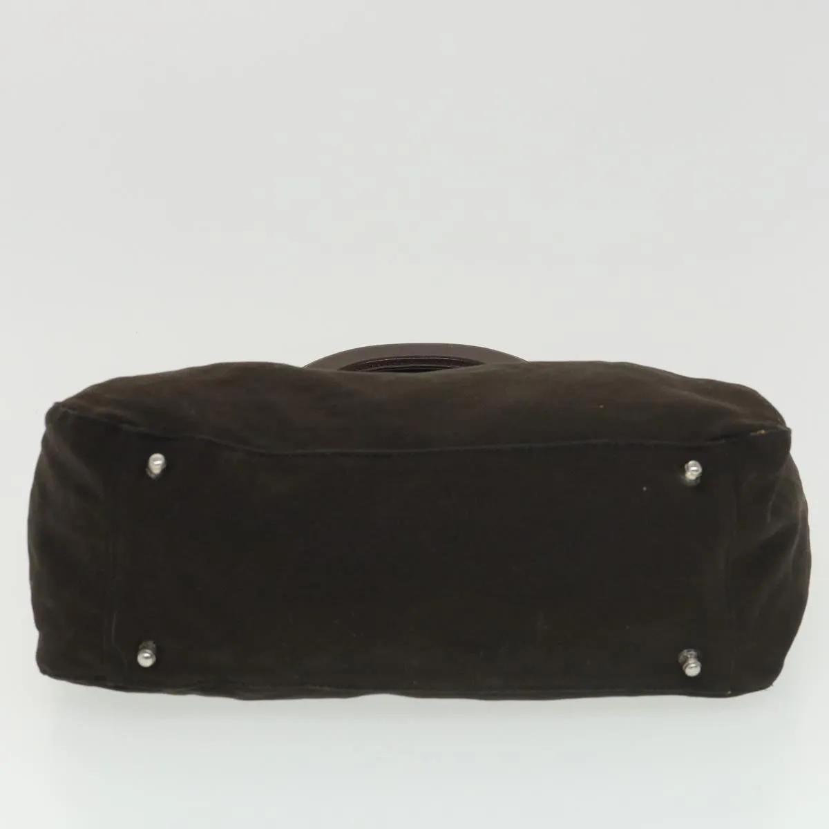 FENDI Hand Bag Nylon Brown Auth rd4558