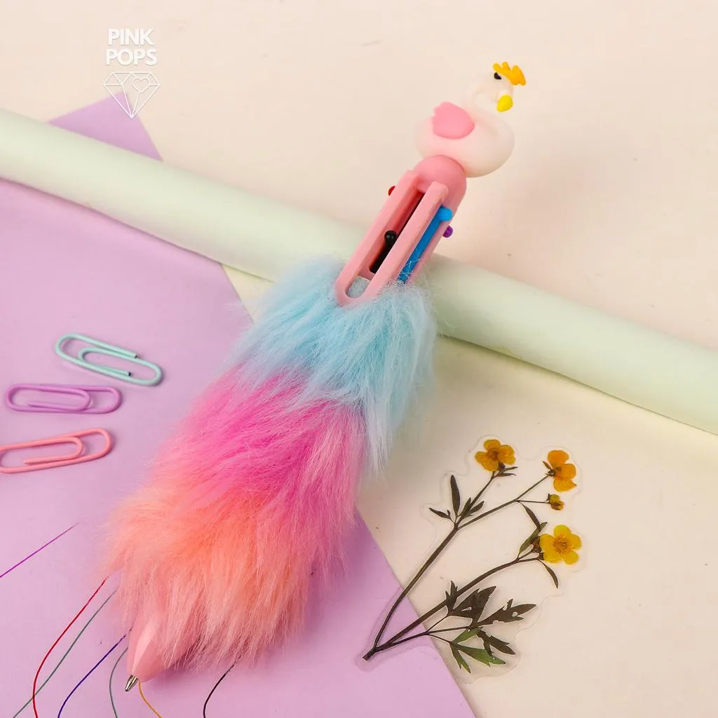 Flamingo Cute Fur Ballpoints