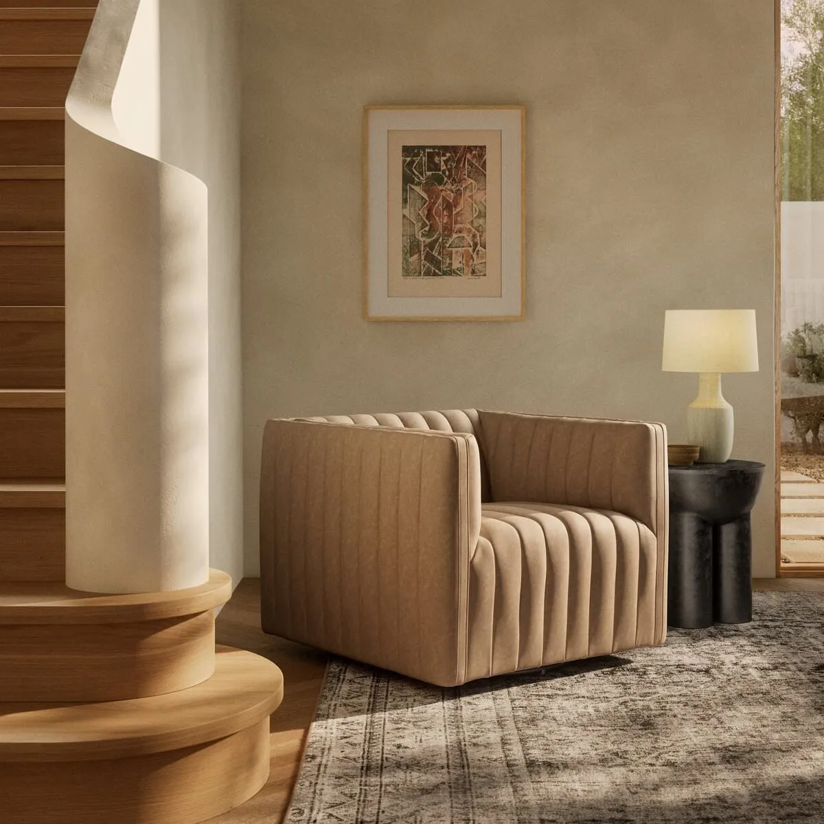 Four Hands Augustine Swivel Chair in Palermo Drift