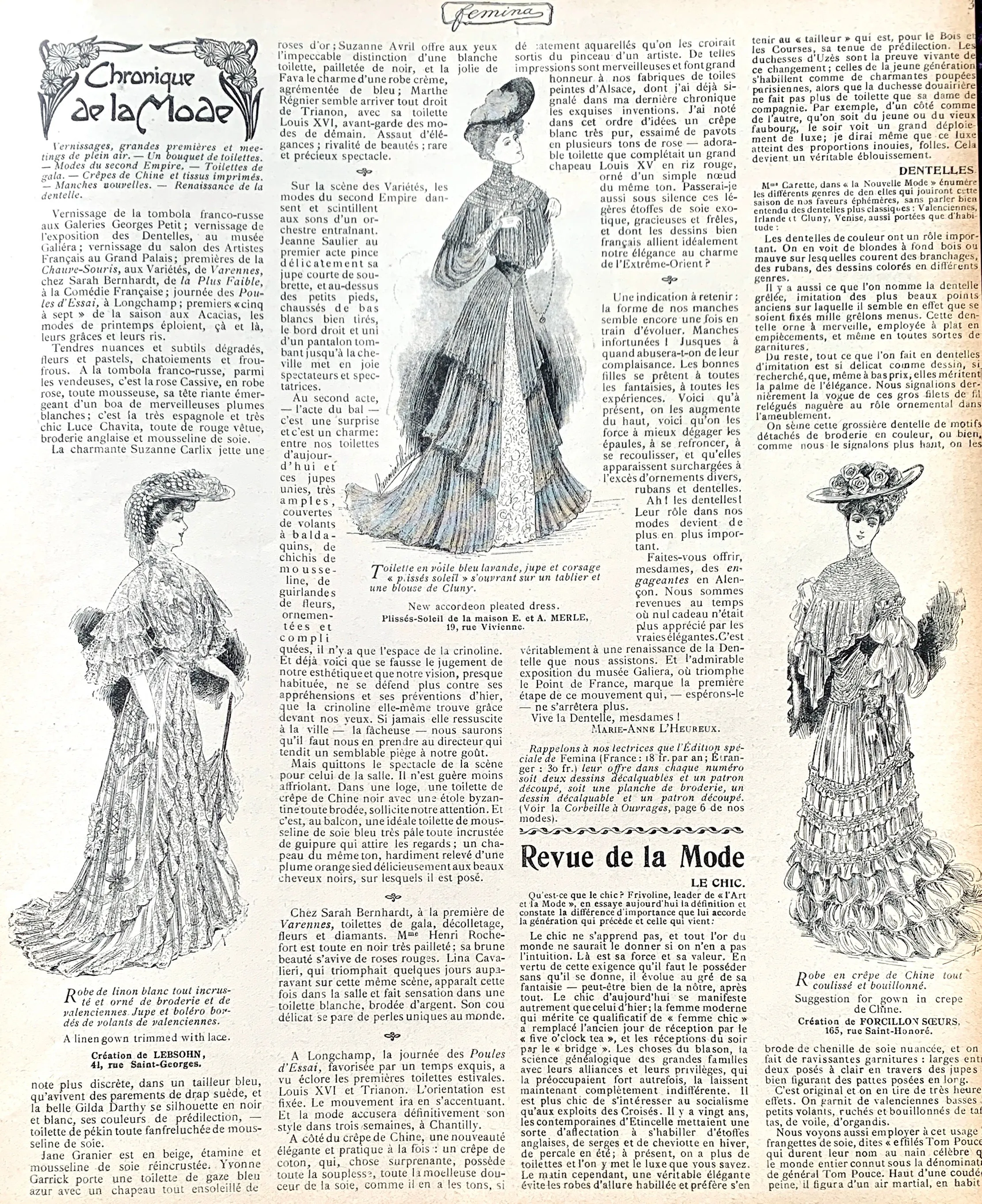 French Women's Lives 117 years ago - Fascinating May 1904 French Magazine FEMINA