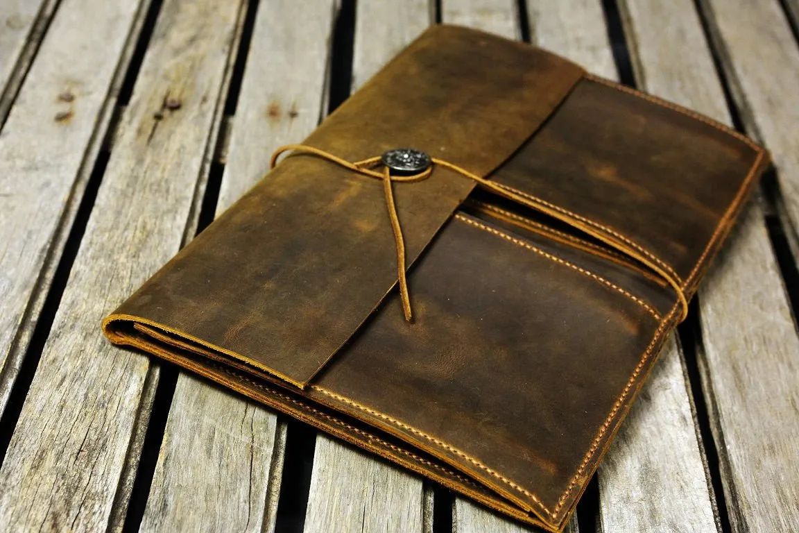 Handmade leather case sleeve for macbook laptop