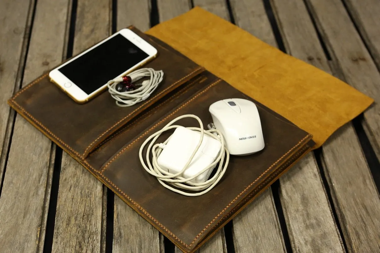 Handmade leather case sleeve for macbook laptop