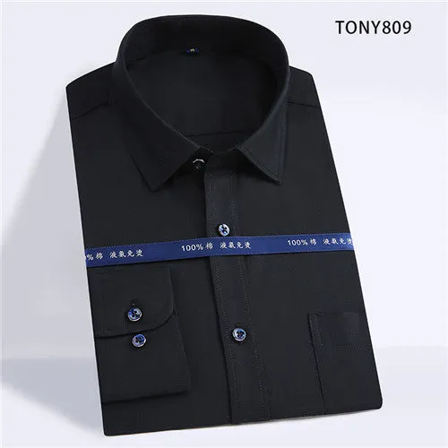 High Quality Solid Cotton Long Sleeve Shirt #805X