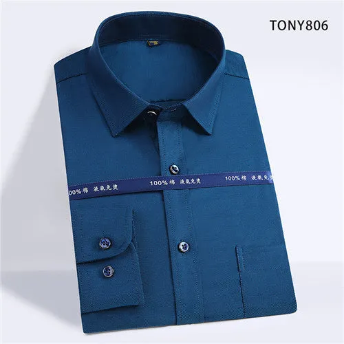 High Quality Solid Cotton Long Sleeve Shirt #805X