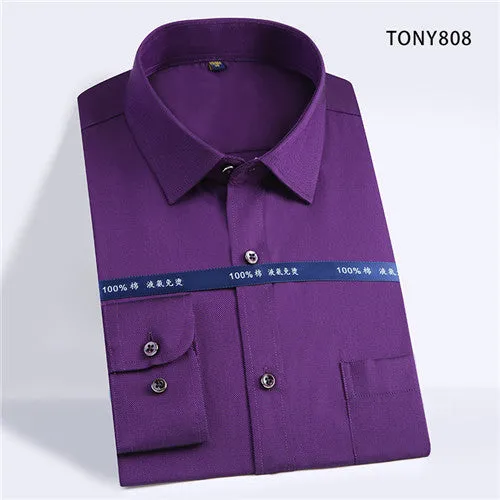 High Quality Solid Cotton Long Sleeve Shirt #805X