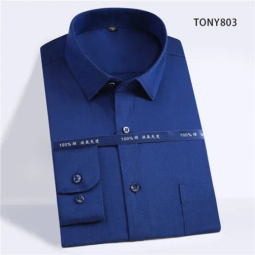 High Quality Solid Cotton Long Sleeve Shirt #805X