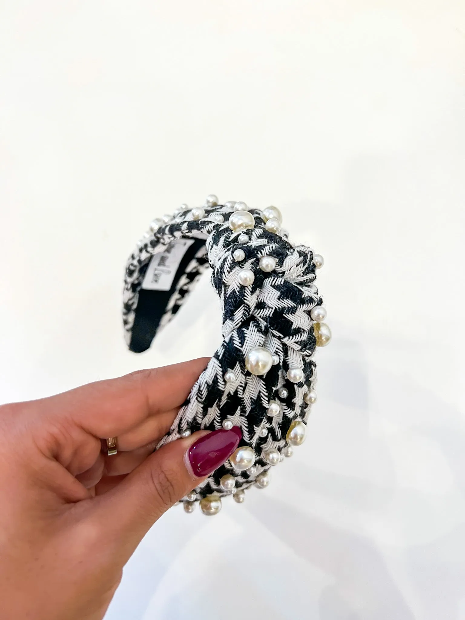 Houndstooth Pearl Headband