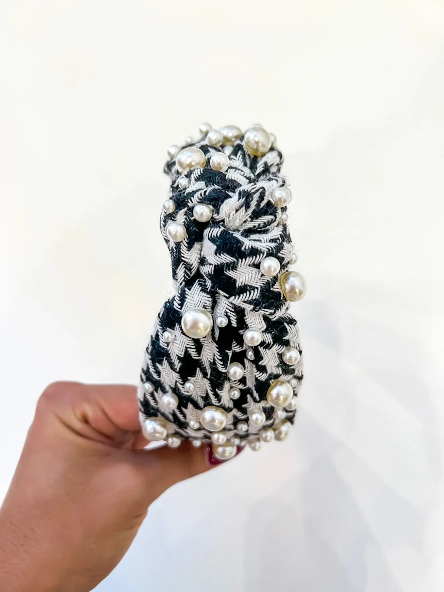 Houndstooth Pearl Headband
