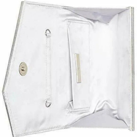 INC Women's Silver PVC Speckle Chain Strap Crossbody Handbag Purse