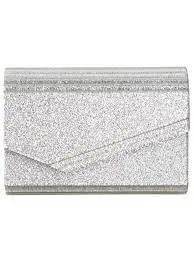INC Women's Silver PVC Speckle Chain Strap Crossbody Handbag Purse