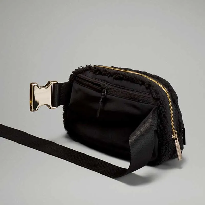 Lightweight Waist Bag for Women Men Soft Warm Plush Sling Bag