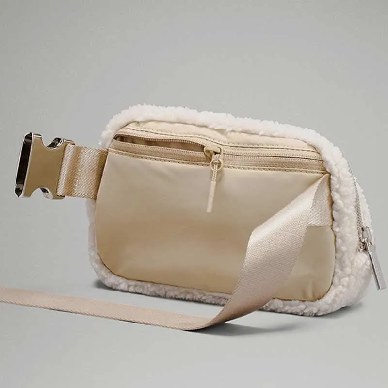Lightweight Waist Bag for Women Men Soft Warm Plush Sling Bag