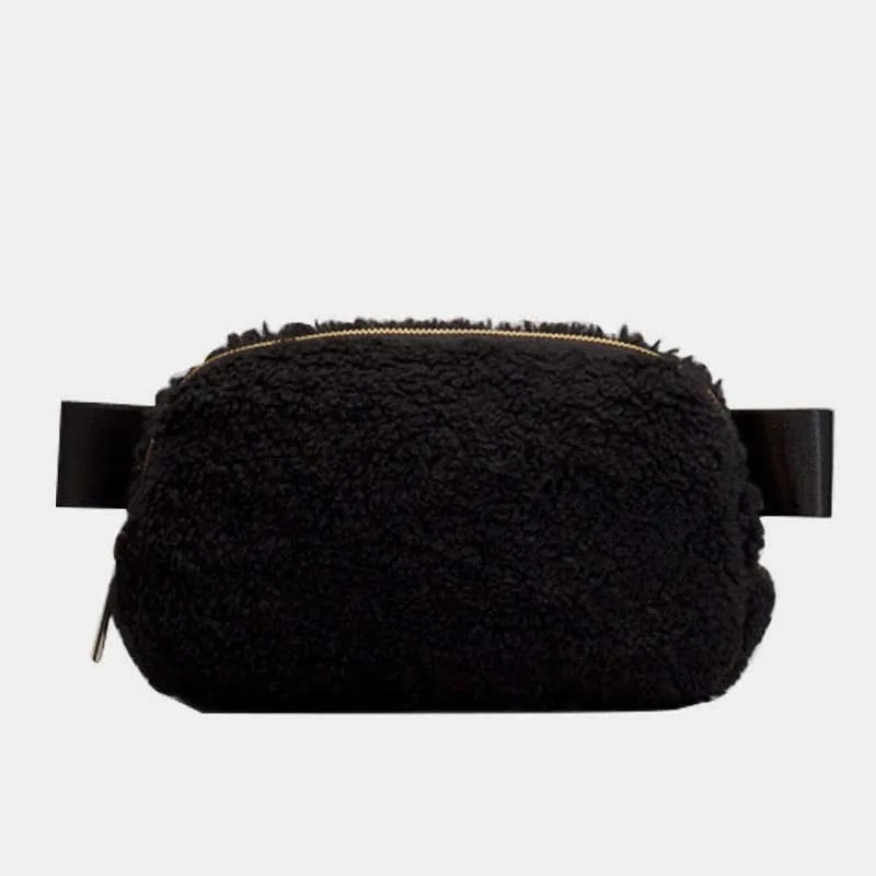 Lightweight Waist Bag for Women Men Soft Warm Plush Sling Bag