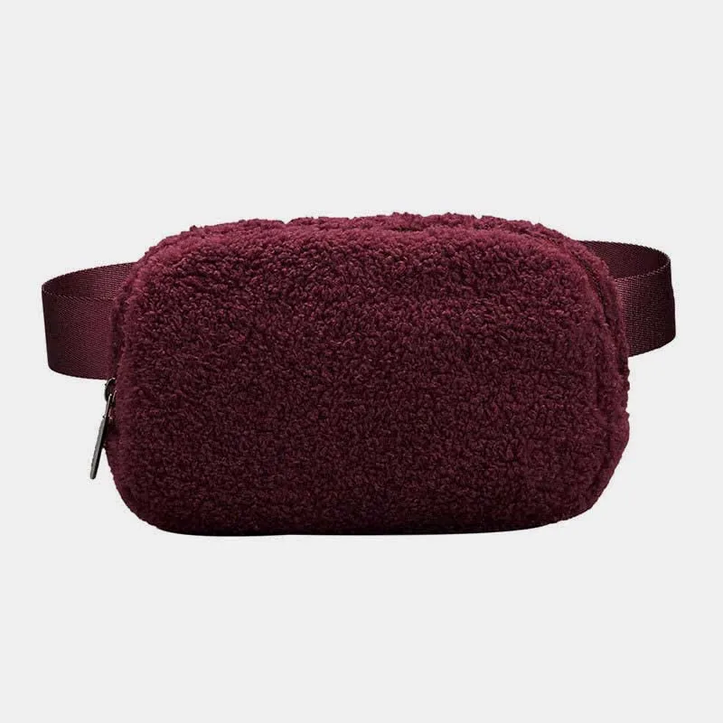 Lightweight Waist Bag for Women Men Soft Warm Plush Sling Bag