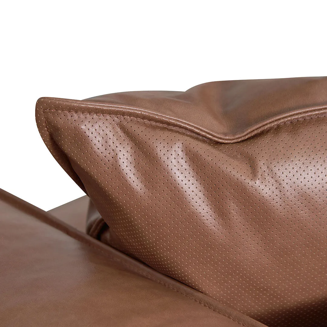 Loft 4 Seater Sofa with Cushion and Pillow - Caramel Brown Leather