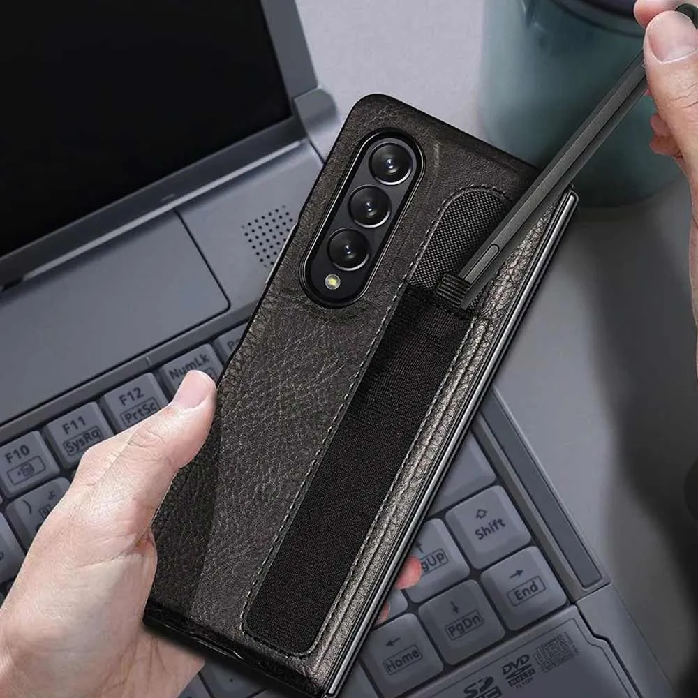 Luxury Business Phone Case With Pen Holder - Samsung Z Fold 3