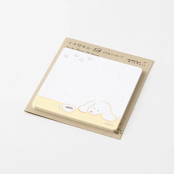 Midori Sticky Note - Dog and Coffee - 30 Sheets