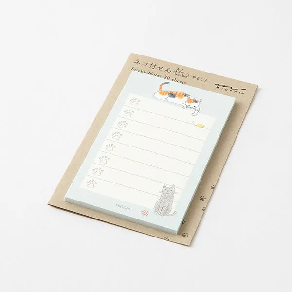 Midori To-do List Sticky Note - Cat Blue - 30 Sheets