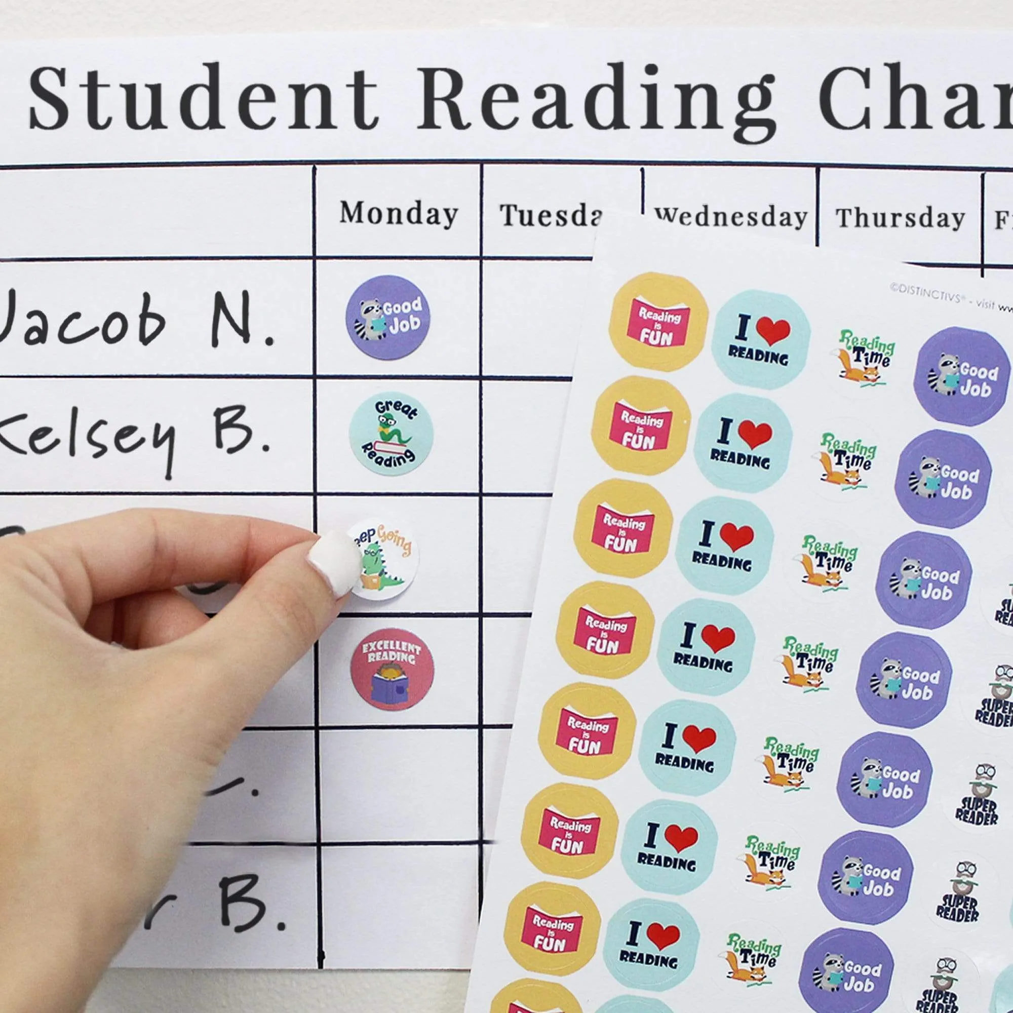 Motivational Teacher Reward Stickers for Students: Reading is Fun (1,080 Stickers)