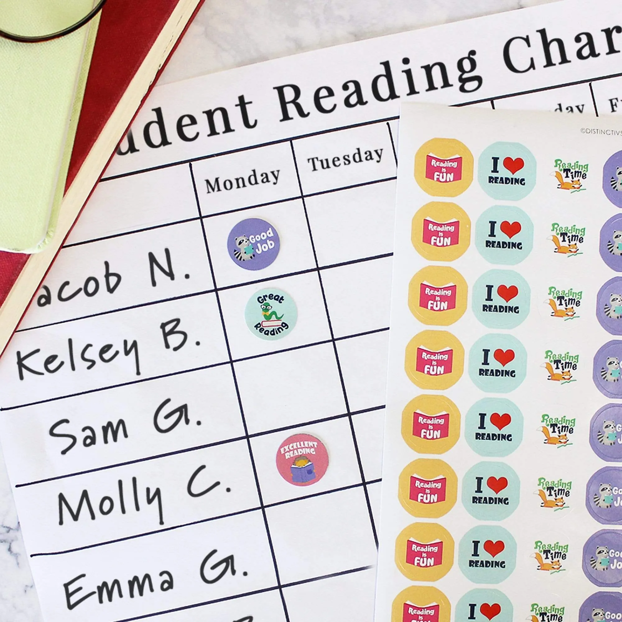 Motivational Teacher Reward Stickers for Students: Reading is Fun (1,080 Stickers)