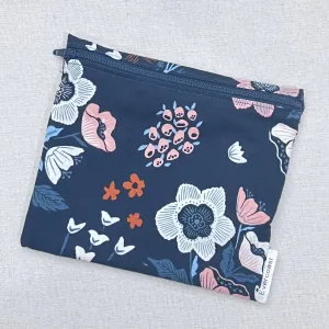 Navy and Coral Floral Reusable Sandwich Bag