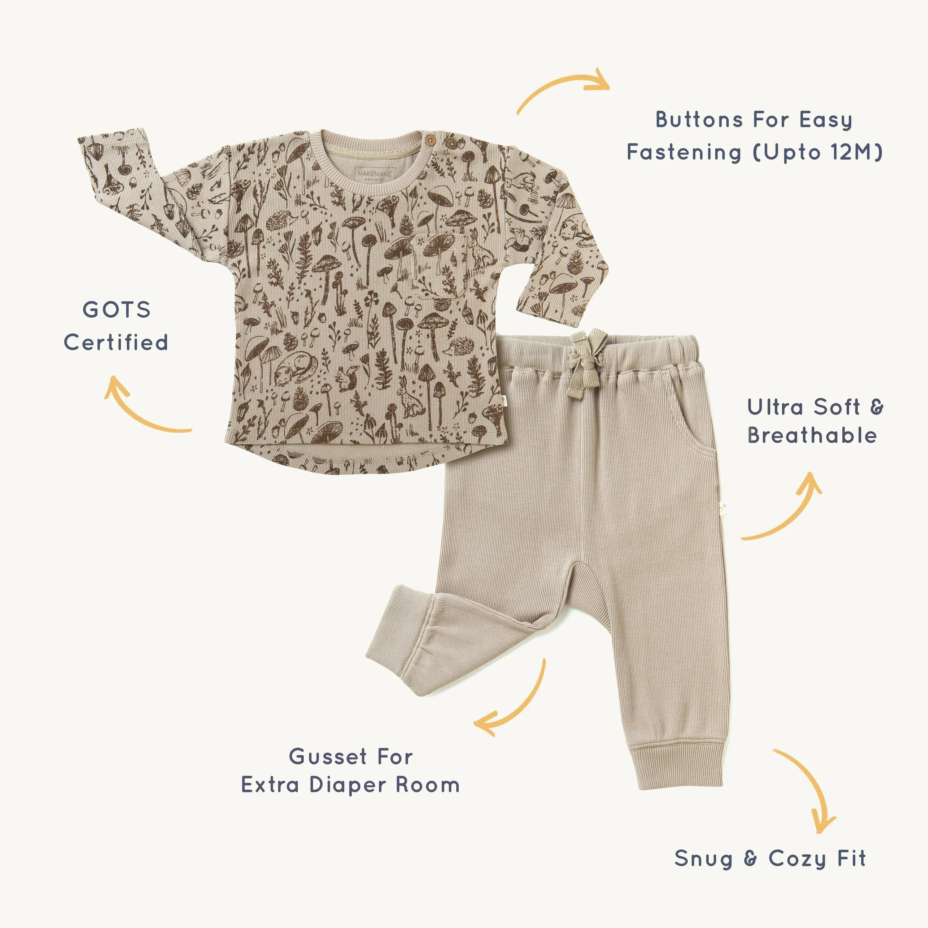 Organic Toddler T-shirt & Pant Set - Woodland